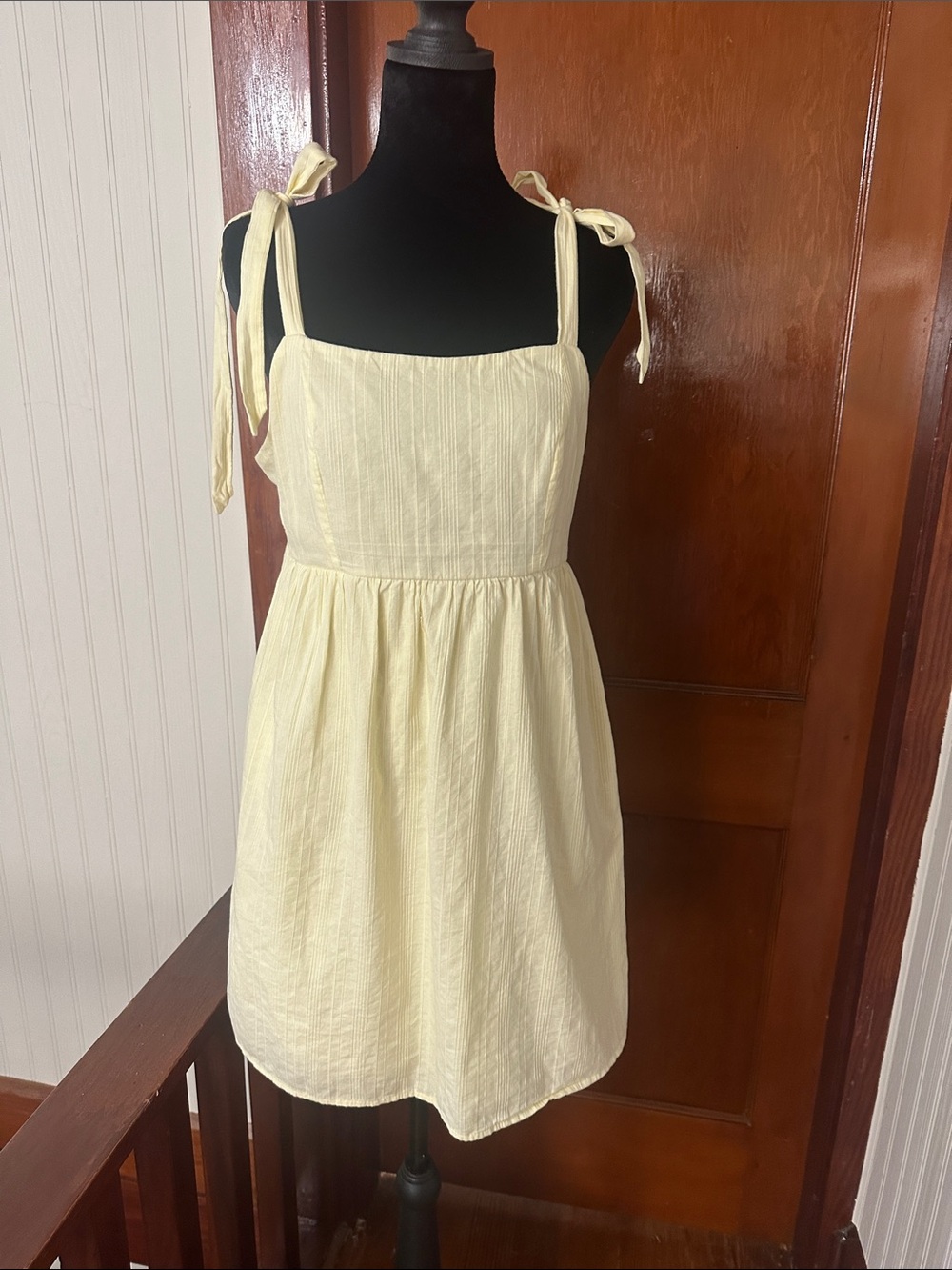 Dee Elly Butter Yellow Shoulder Babydoll Mini Dress